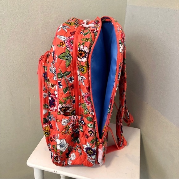 Vera Bradley Campus Backpack Laptop Coral floral - Picture 5 of 7